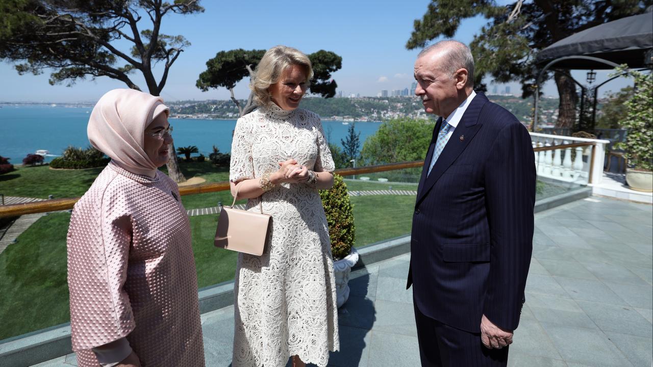 Cumhurbaşkanı Erdoğan, Belçika Kraliçesi Mathilde’yi ağırladı